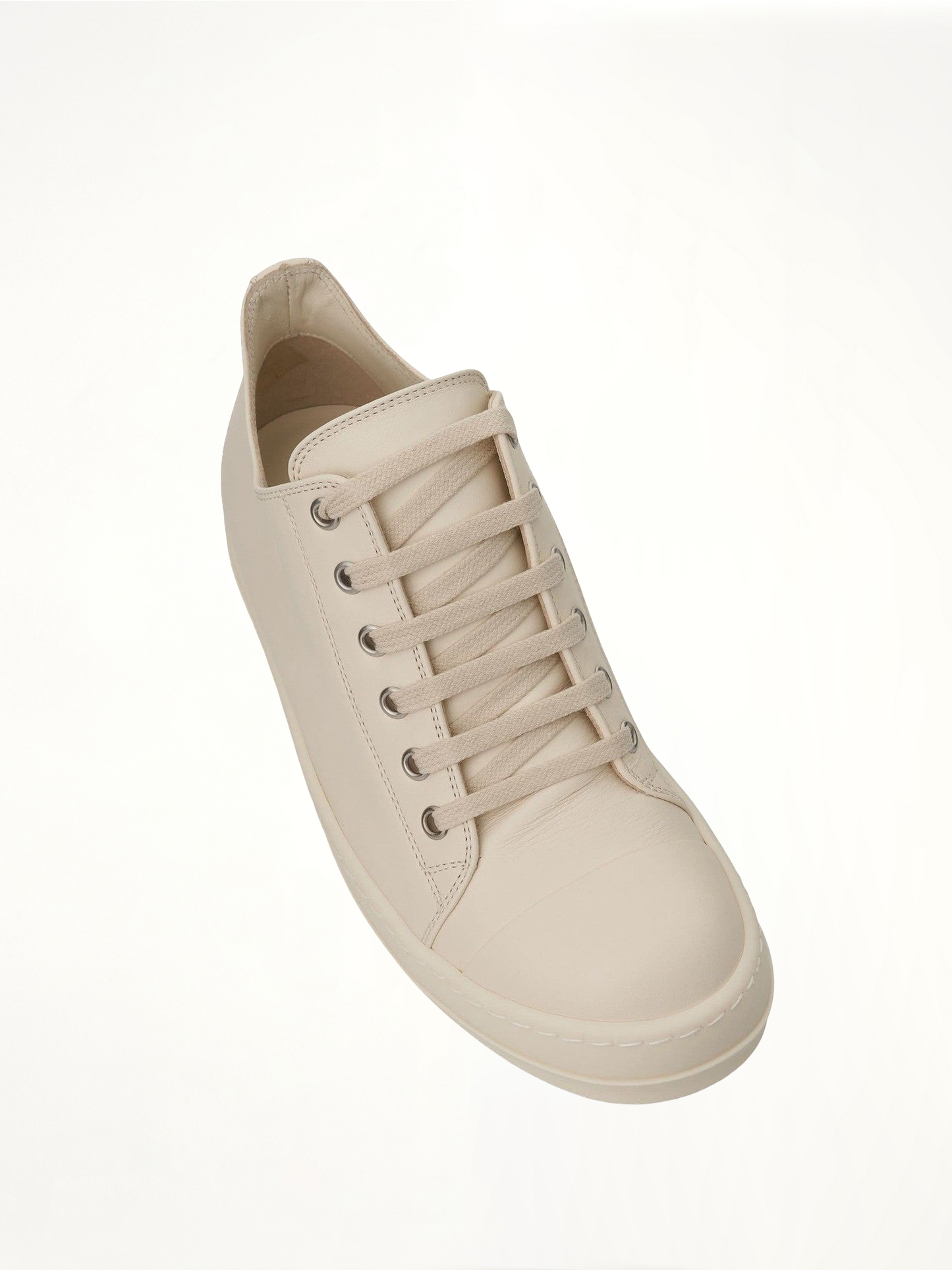 RICK OWENS Strobe Leather Sneaker (White)