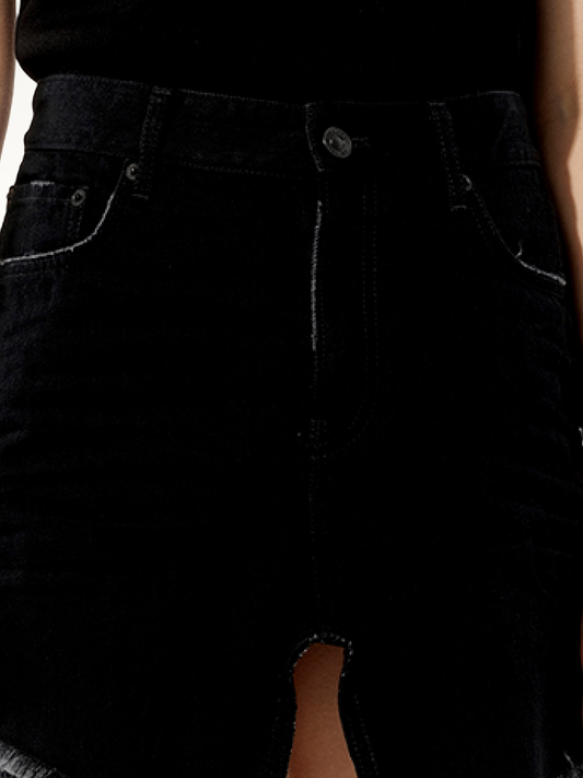 BALENCIAGA Mini Denim Skirt (Black)