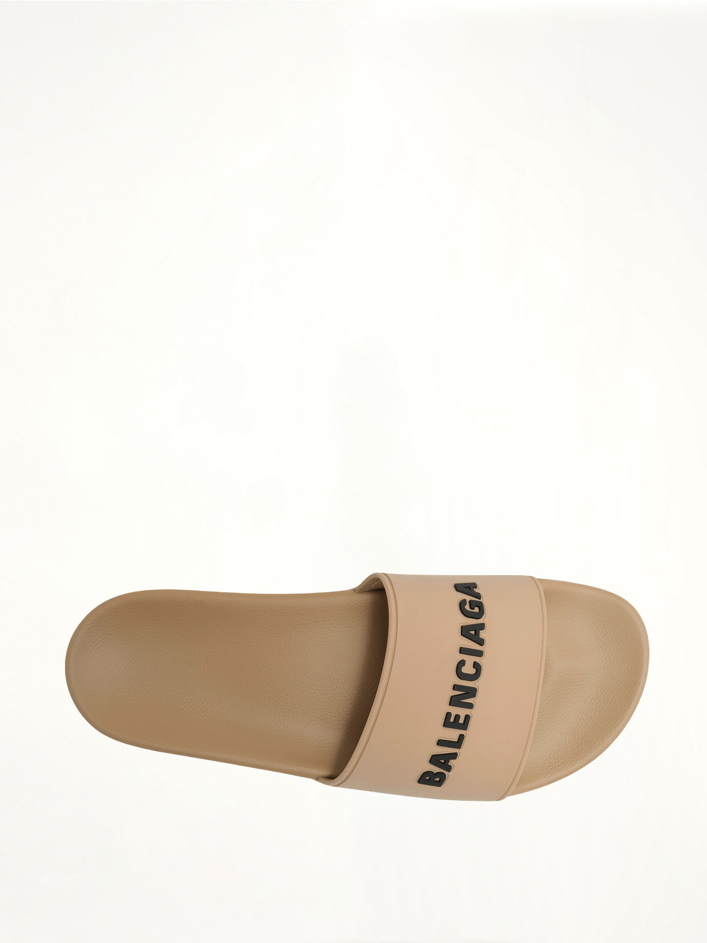 BALENCIAGA 3D Logo Pool Slide Sandal (Beige)