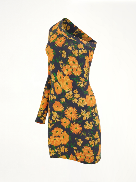 BALENCIAGA Asymmetric Mini Dress (Yellow)