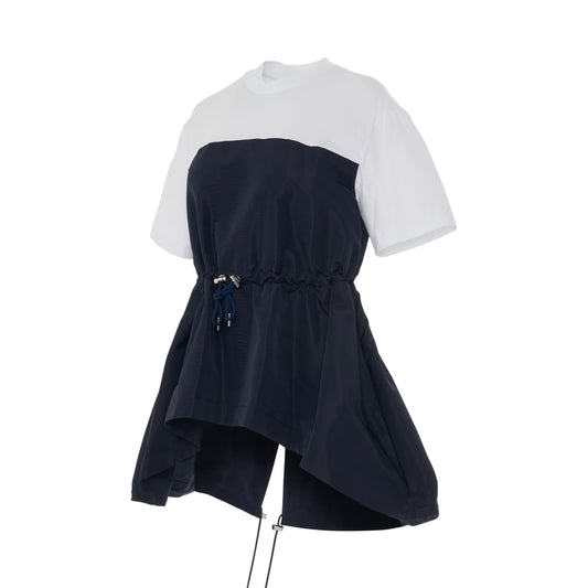 ALEXANDER McQUEEN Hybrid Parka T-Shirt (White/Navy)