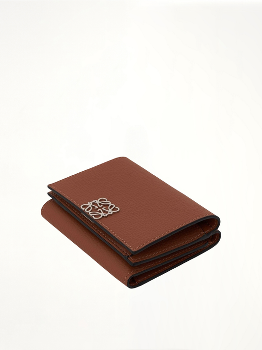 LOEWE Anagram Trifold Wallet Pebble Grain Calfskin (Tan)
