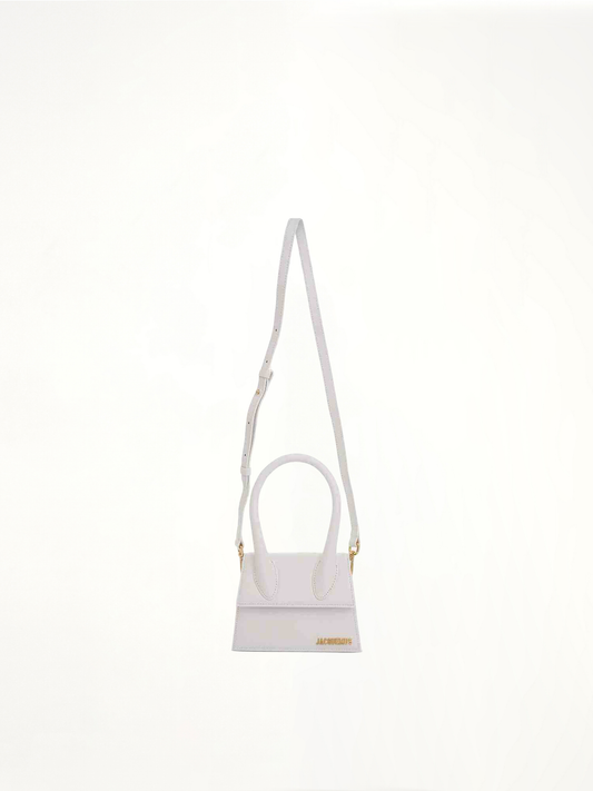 JACQUEMUS Le Chiquito Moyen Leather Bag (White)