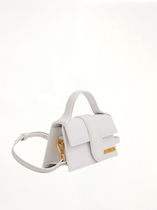 JACQUEMUS Le Bambino Mini Leather Bag (White)