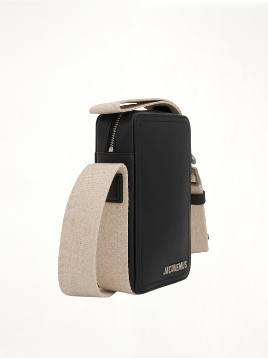JACQUEMUS Le Cuerda Vertical Leather Bag (Black)