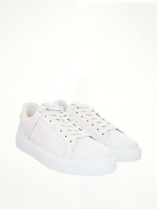 BALMAIN B-Court Calfskin Sneaker (White)