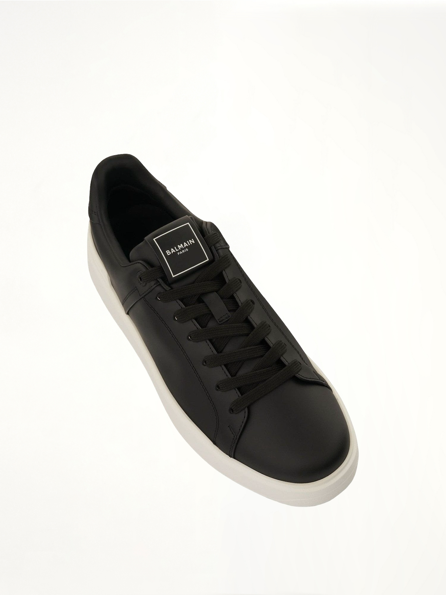 BALMAIN B-Court Calfskin Sneaker (Black/White)