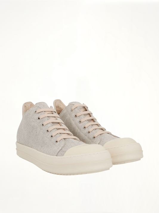 RICK OWENS DRKSHDW Low Denim Sneakers (Grey)