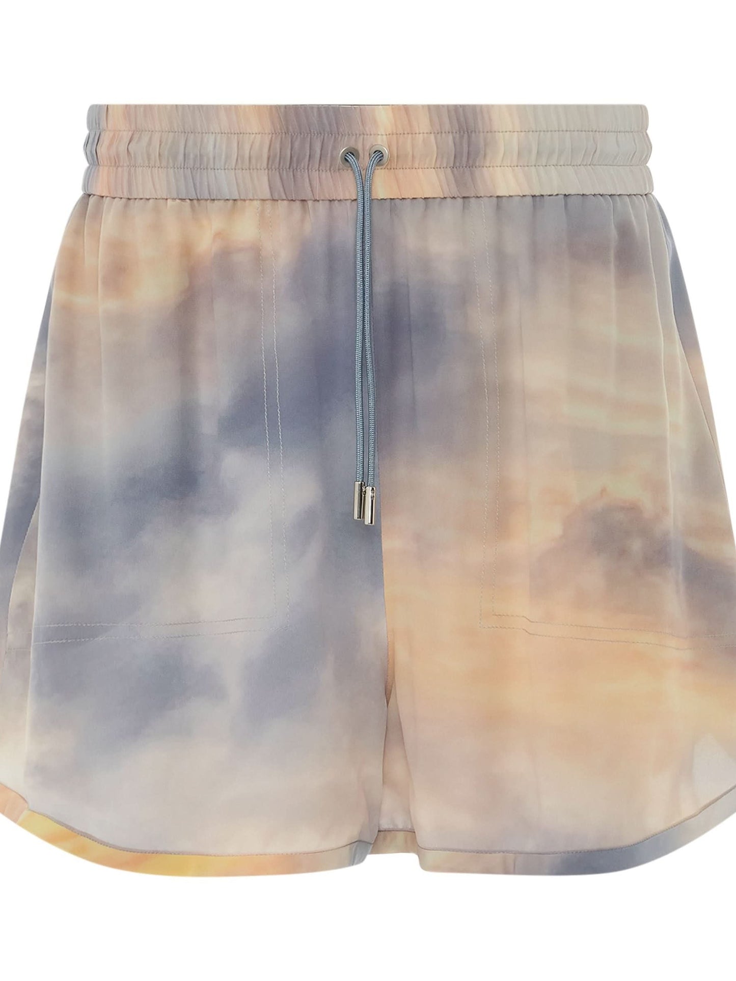 Image of a model wearing Shorts. Product name - Daybreak Explorer Shorts in Blue colour by brand - ALEXANDER MCQUEEN