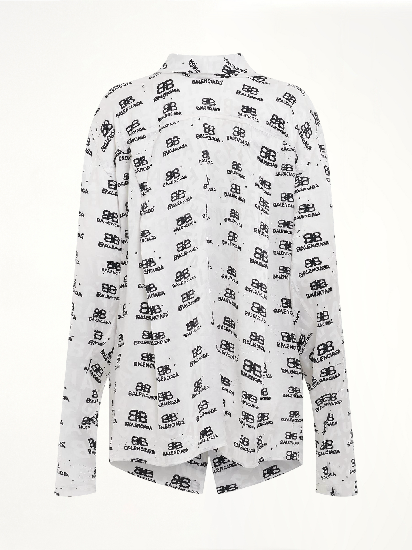 BALENCIAGA Jacquard Silk Shirt (White)