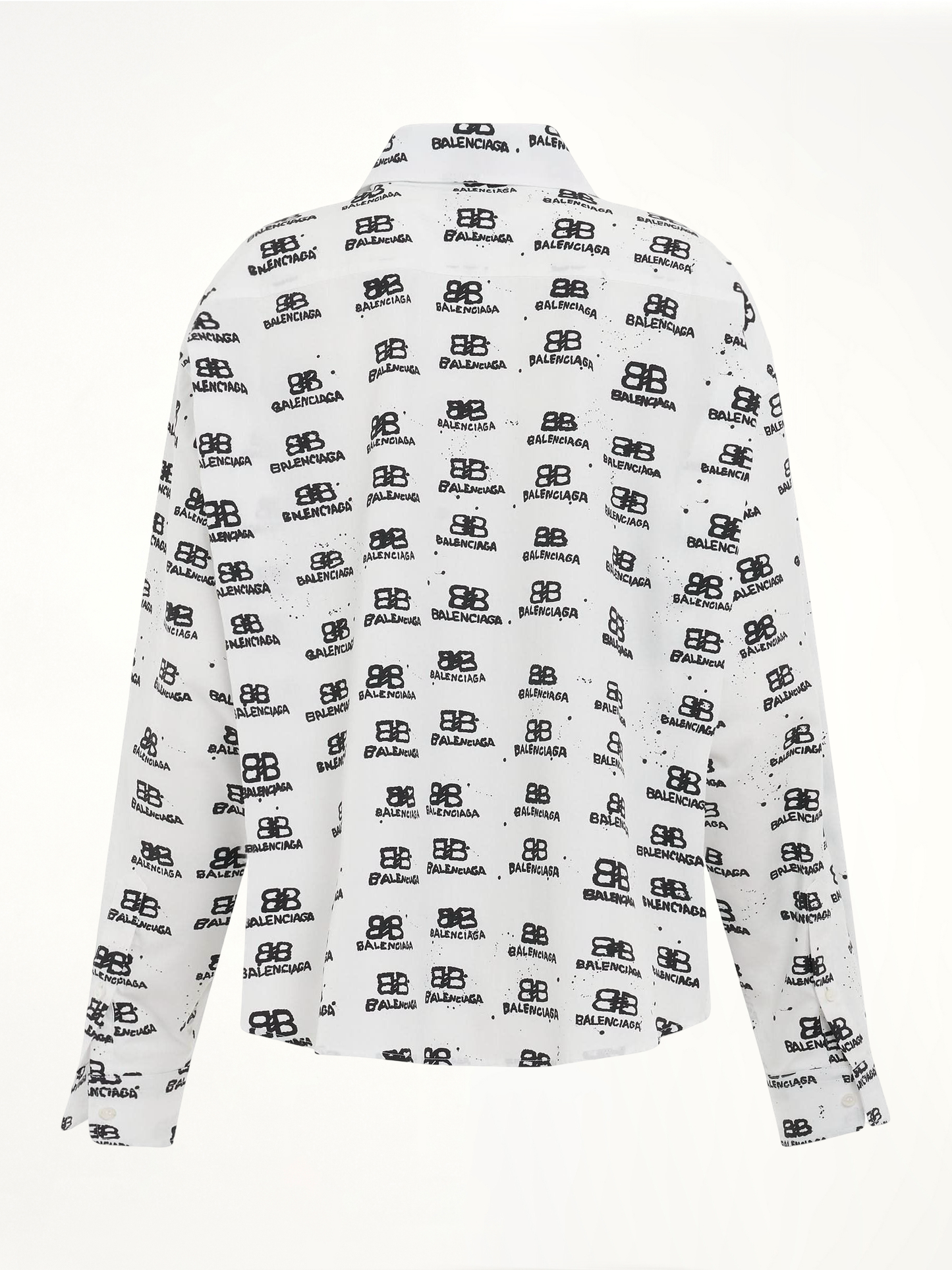 BALENCIAGA Hand Drawn BB Icon Swing Shirt (White)