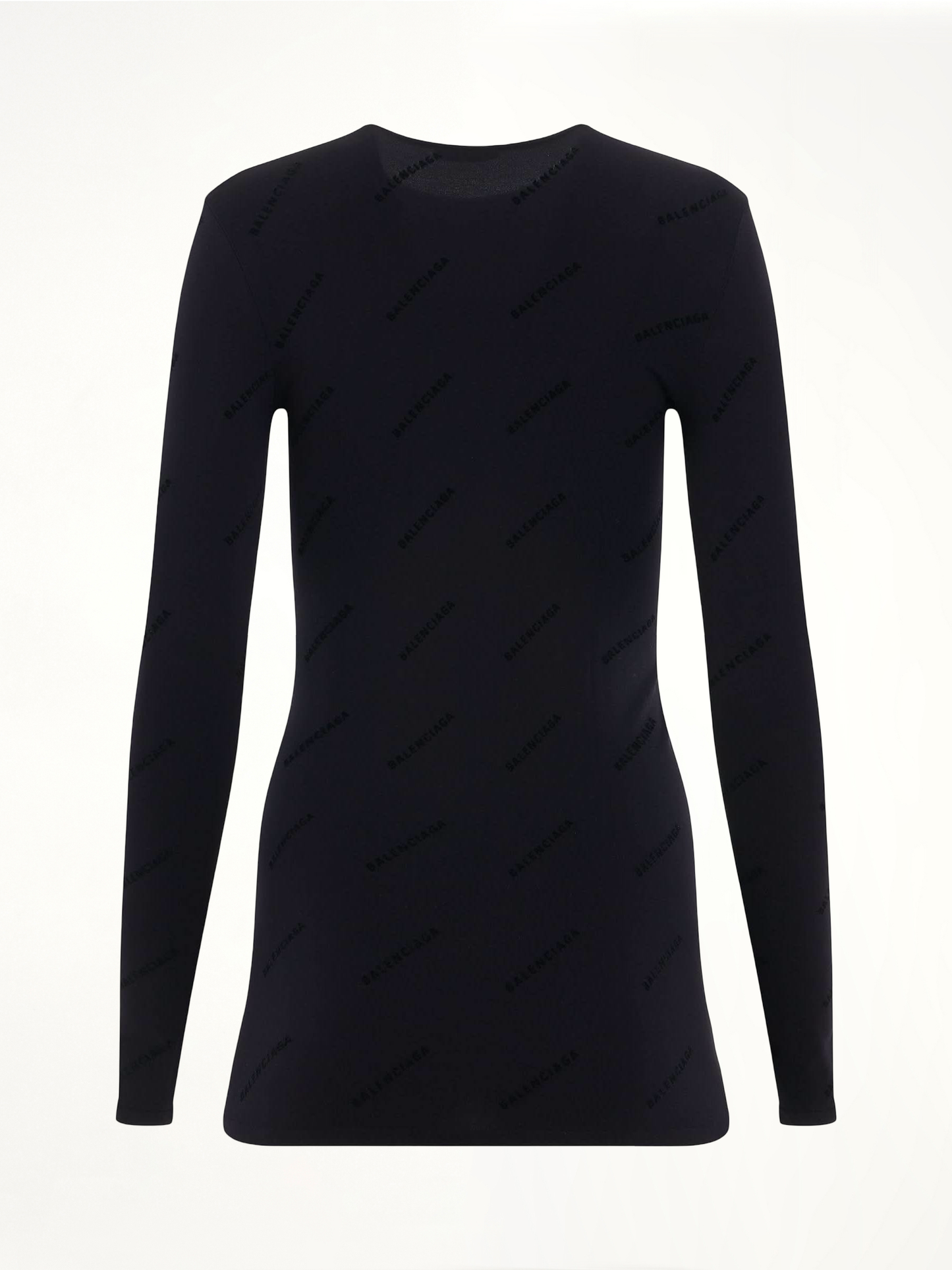 BALENCIAGA All Over Logo Flock Top (Black)