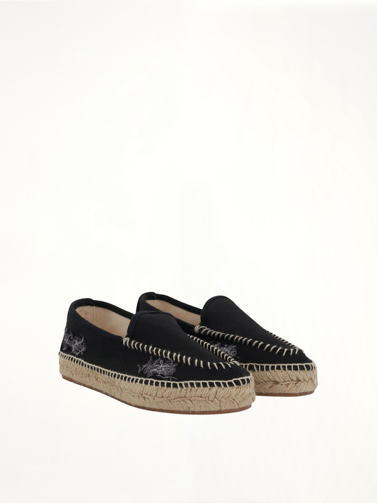 MAISON MARGIELA Embroidered Espadrilles (Black)