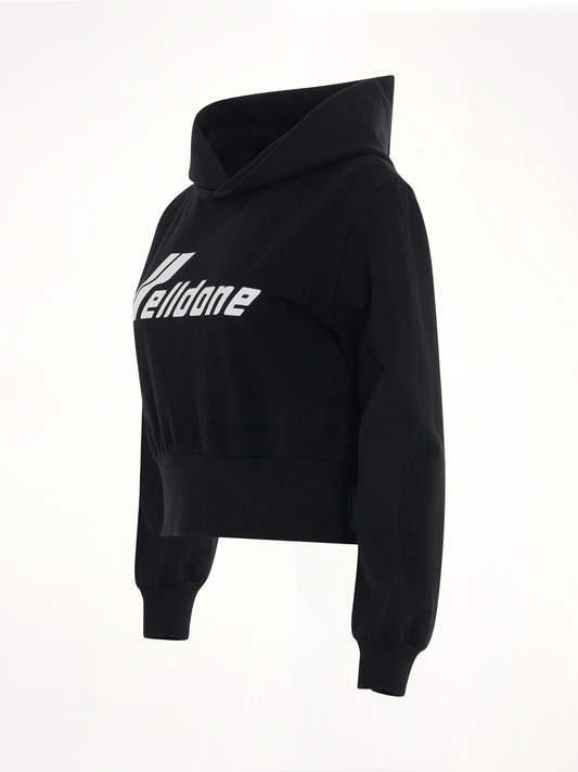 WE11DONE Lettering Symbol Crop Hoodie (Black)