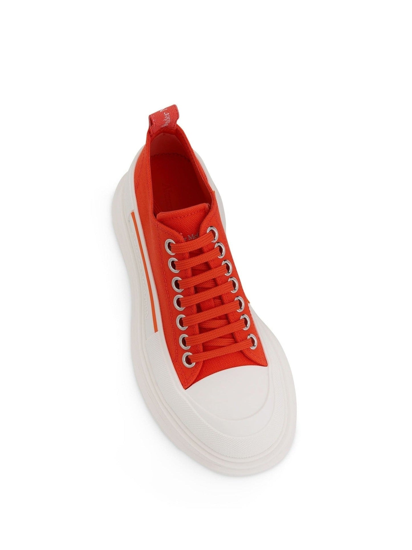 ALEXANDER MCQUEEN Tread Slick Canvas Lace-Up Shoes (Orange)
