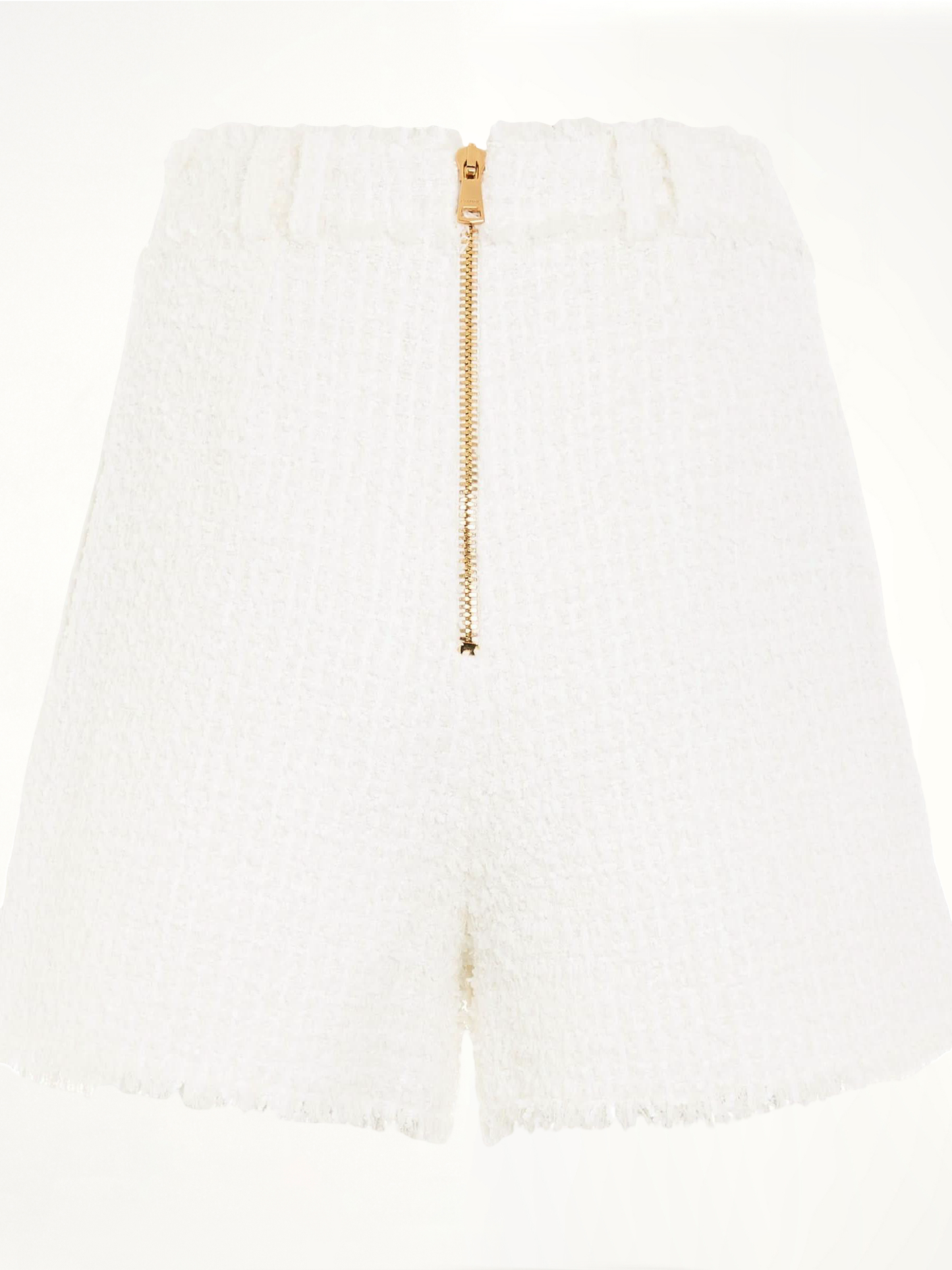 BALMAIN High Waisted 8 Buttons Shorts (White)