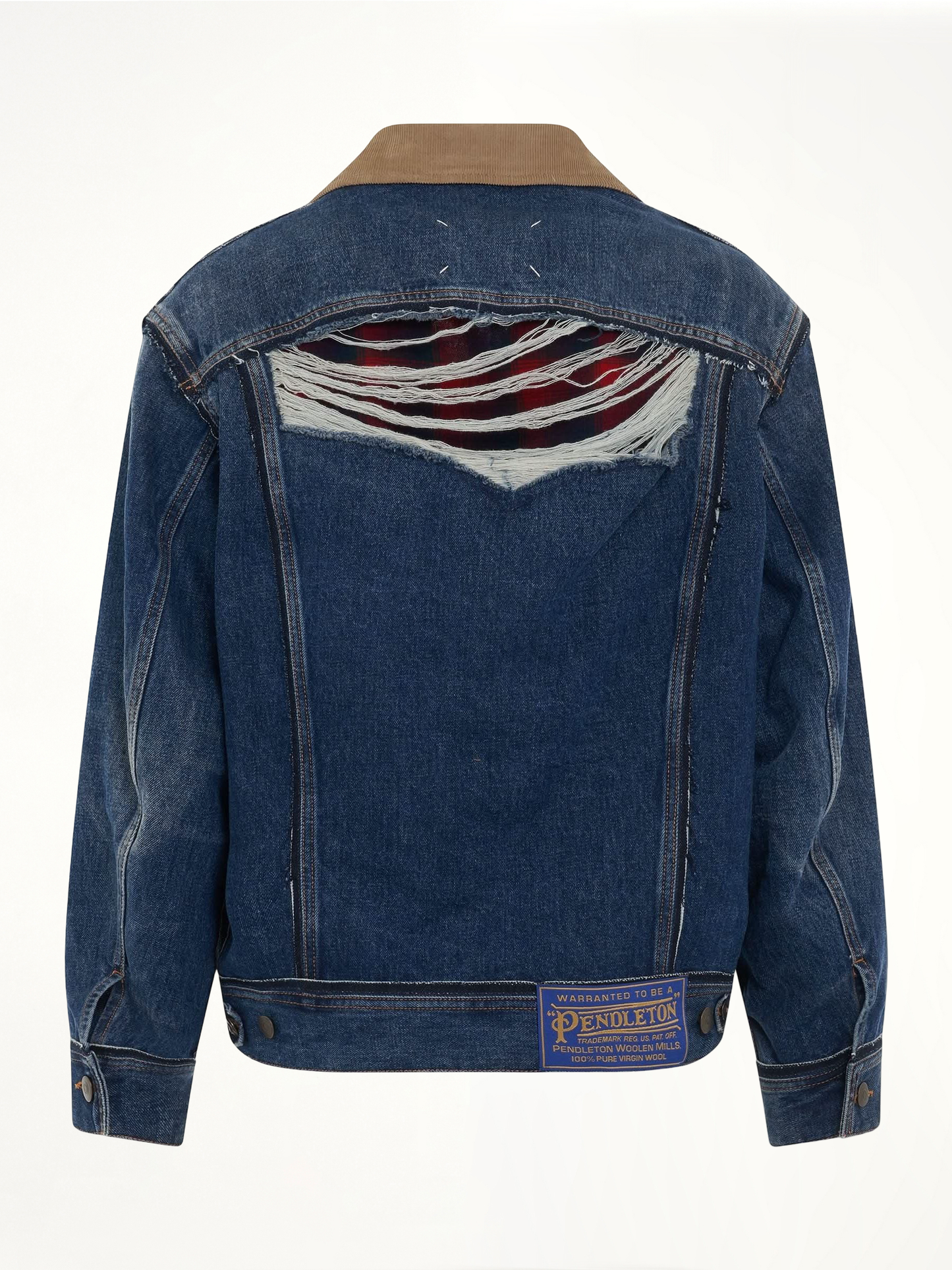 MAISON MARGIELA Deconstruction Cut-Out Denim Jacket (Blue)