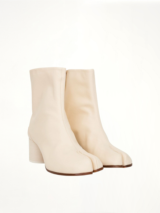 MAISON MARGIELA Tabi Ankle Boots 6cm Heel (White)