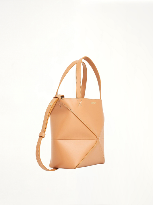 LOEWE Mini Puzzle Fold Tote Bag (Brown)