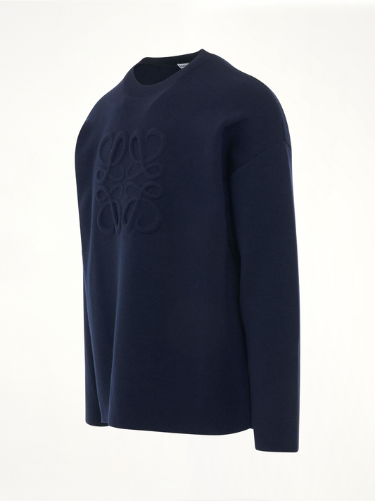 LOEWE Debossed Anagram Sweater (Navy)