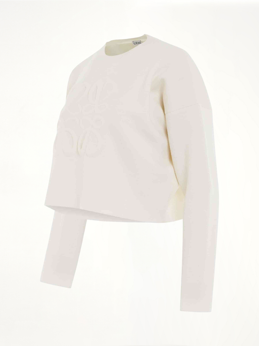 LOEWE Short Anagram Sweater (White)
