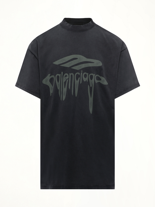 BALENCIAGA Liquified 3B Oversized T-Shirt (Black)