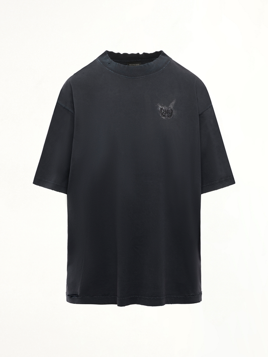 BALENCIAGA Nail Polish Medium Fit T-Shirt (Black)