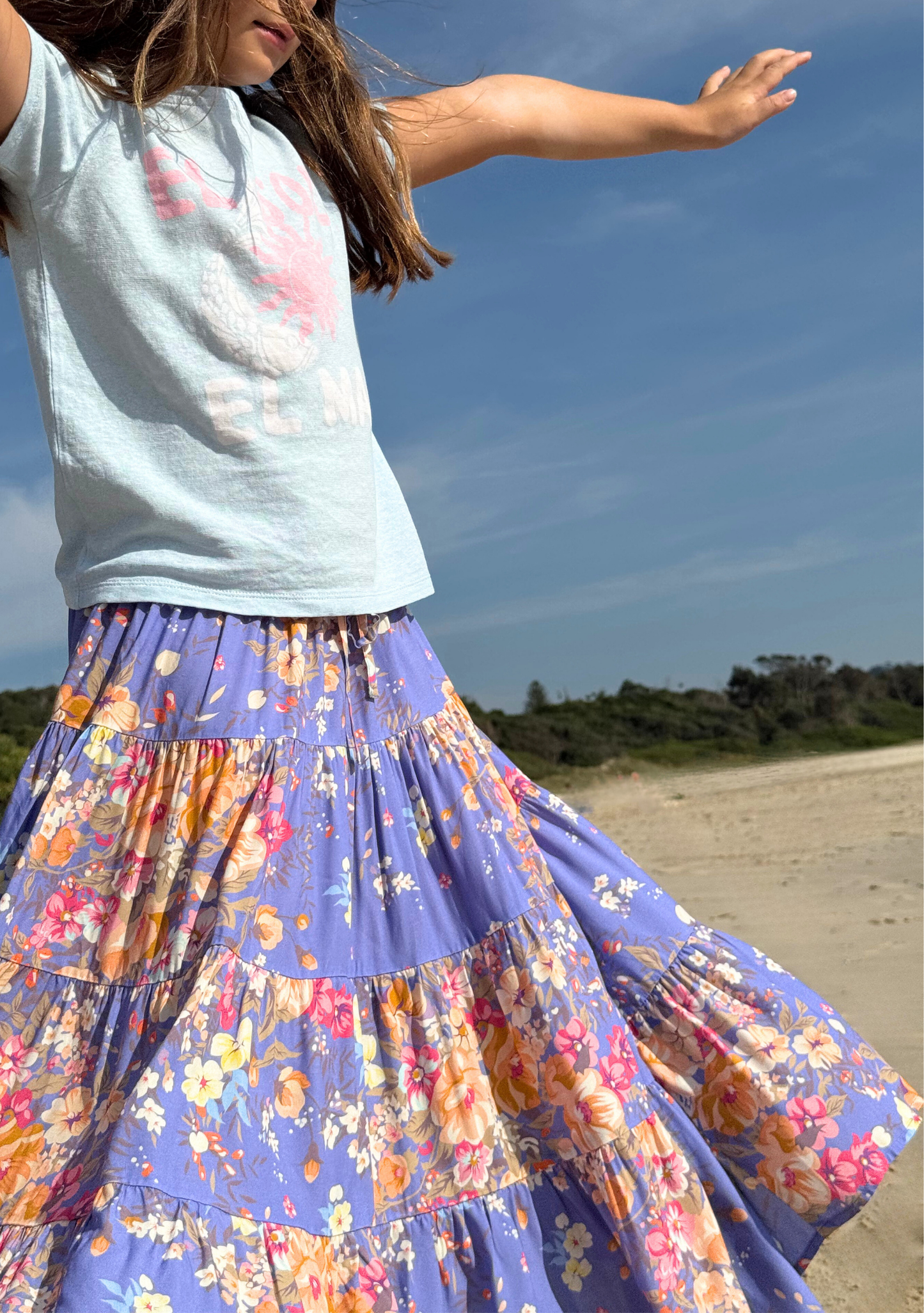 LITTLE AUGUSTE Little Miss Maxi Skirt (Purple)