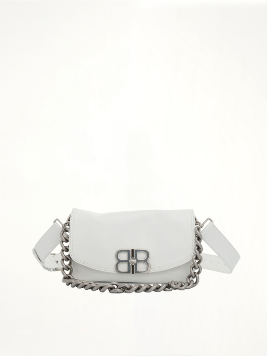 BALENCIAGA Small BB Soft Flap Bag (White)
