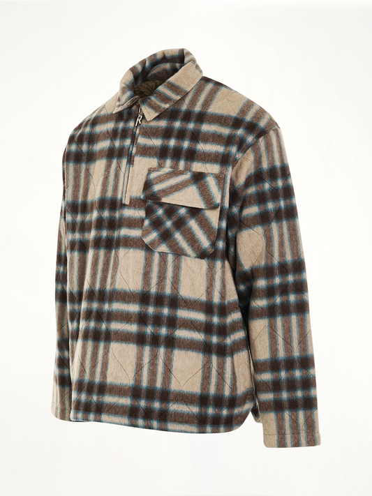 REPRESENT Quarter Zip Overshirt (Brown)