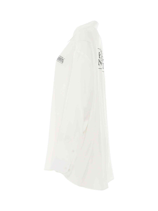 BALENCIAGA Light Silk Crepe Fluid Blouse (White)