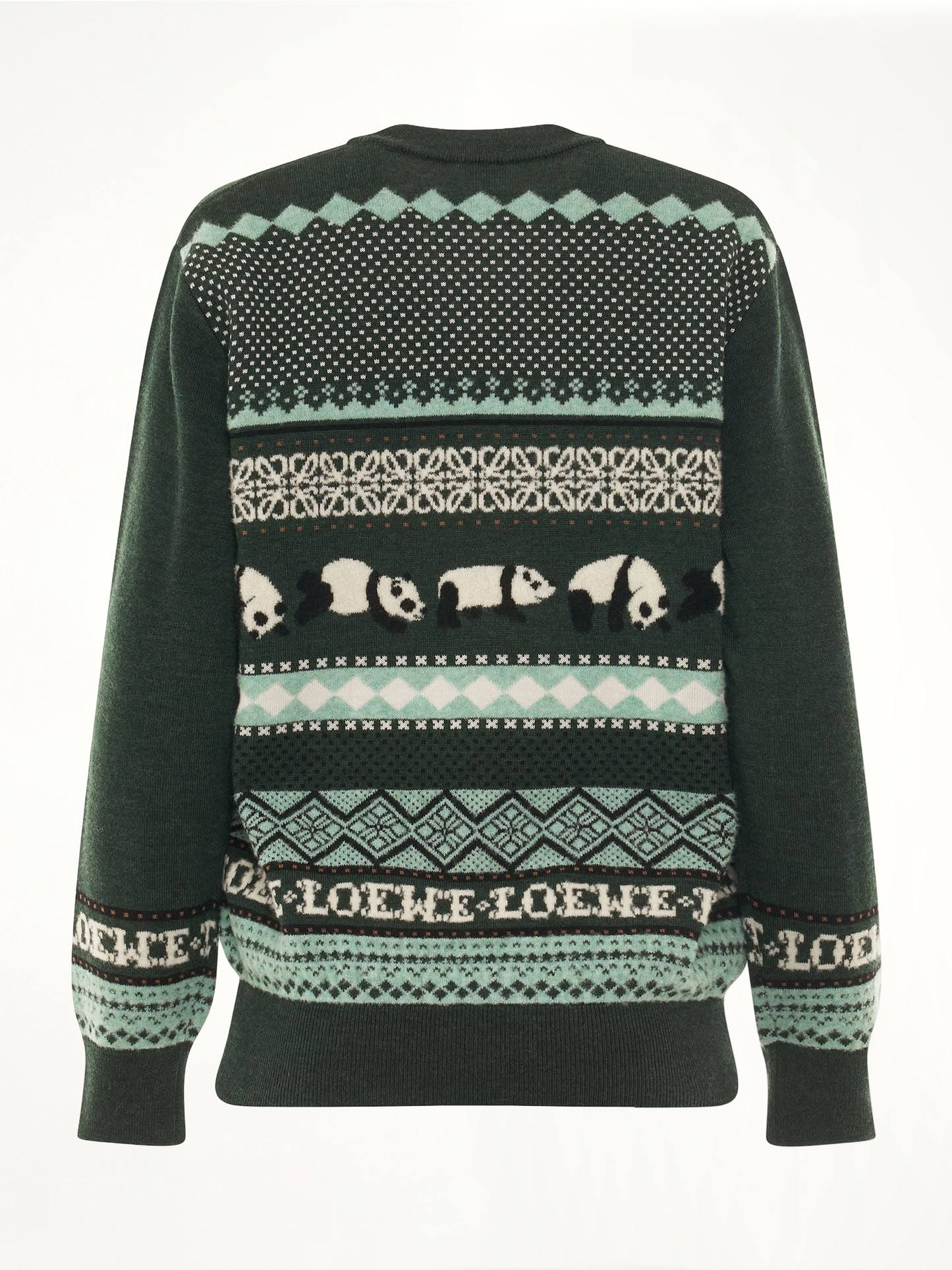 LOEWE Suna Fujita Panda Knit Sweater (Green)