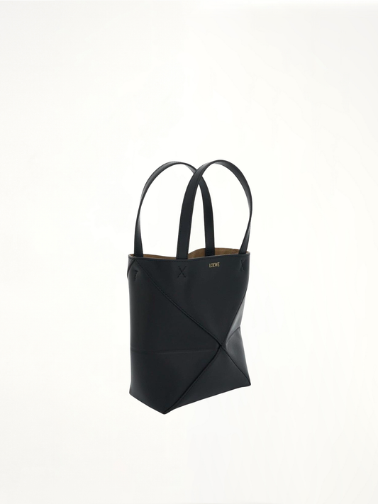 LOEWE Mini Fold Puzzle Tote Bag (Black)