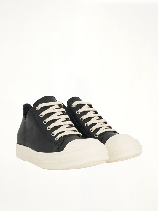 RICK OWENS Washed Calf Sneaker (Black)