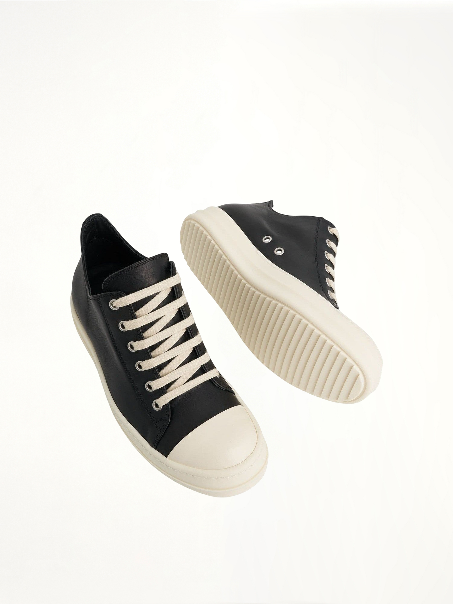 RICK OWENS Washed Calf Sneaker (Black)