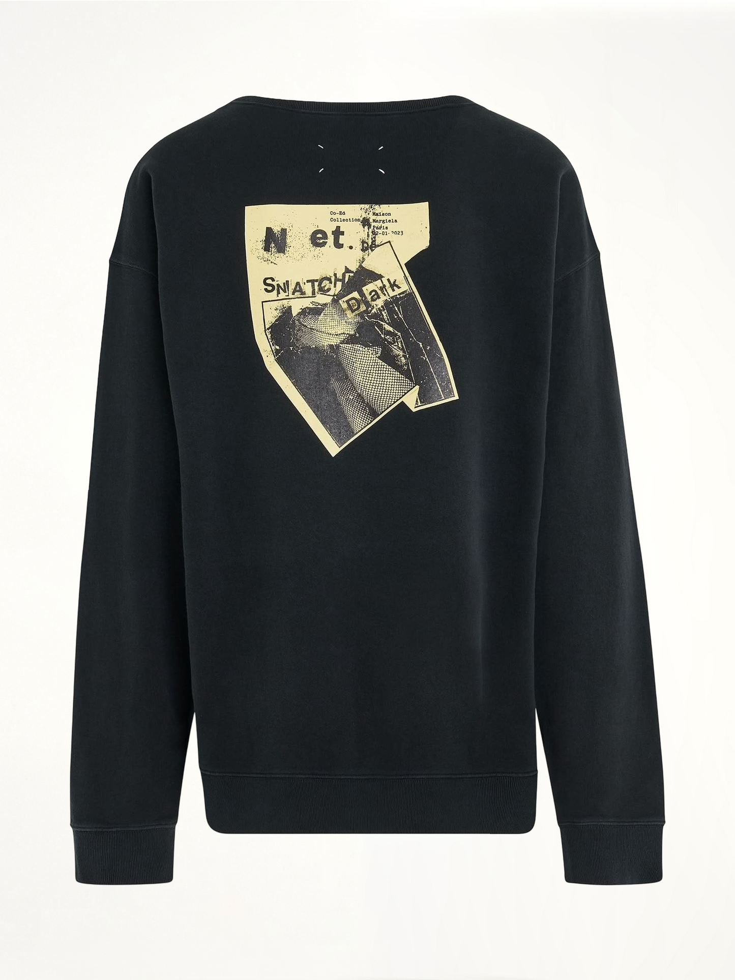 MAISON MARGIELA Open Neck Oversized Sweatshirt (Black)