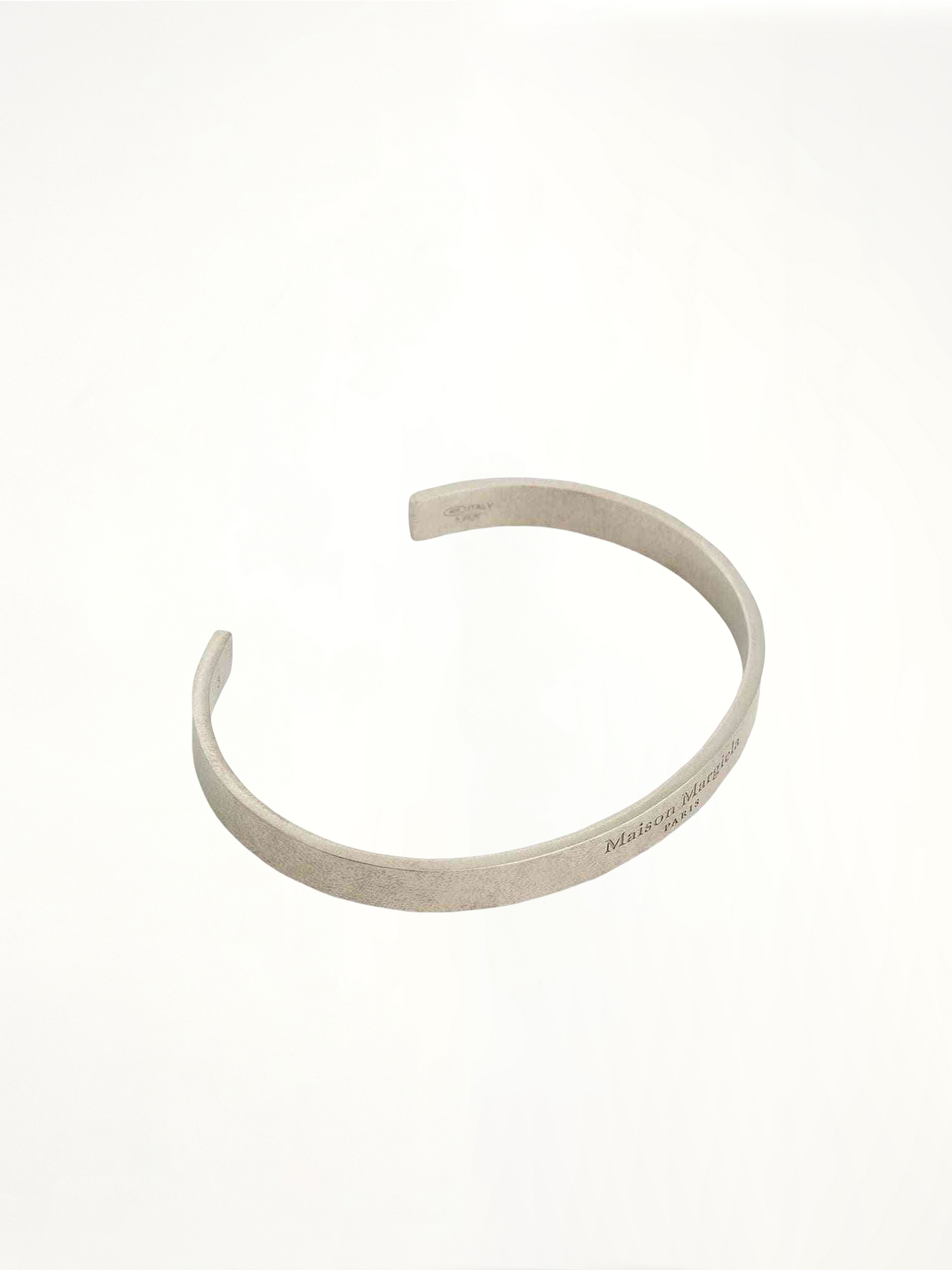 MAISON Medium Margiela Logo Cuff Bracelet (Silver)