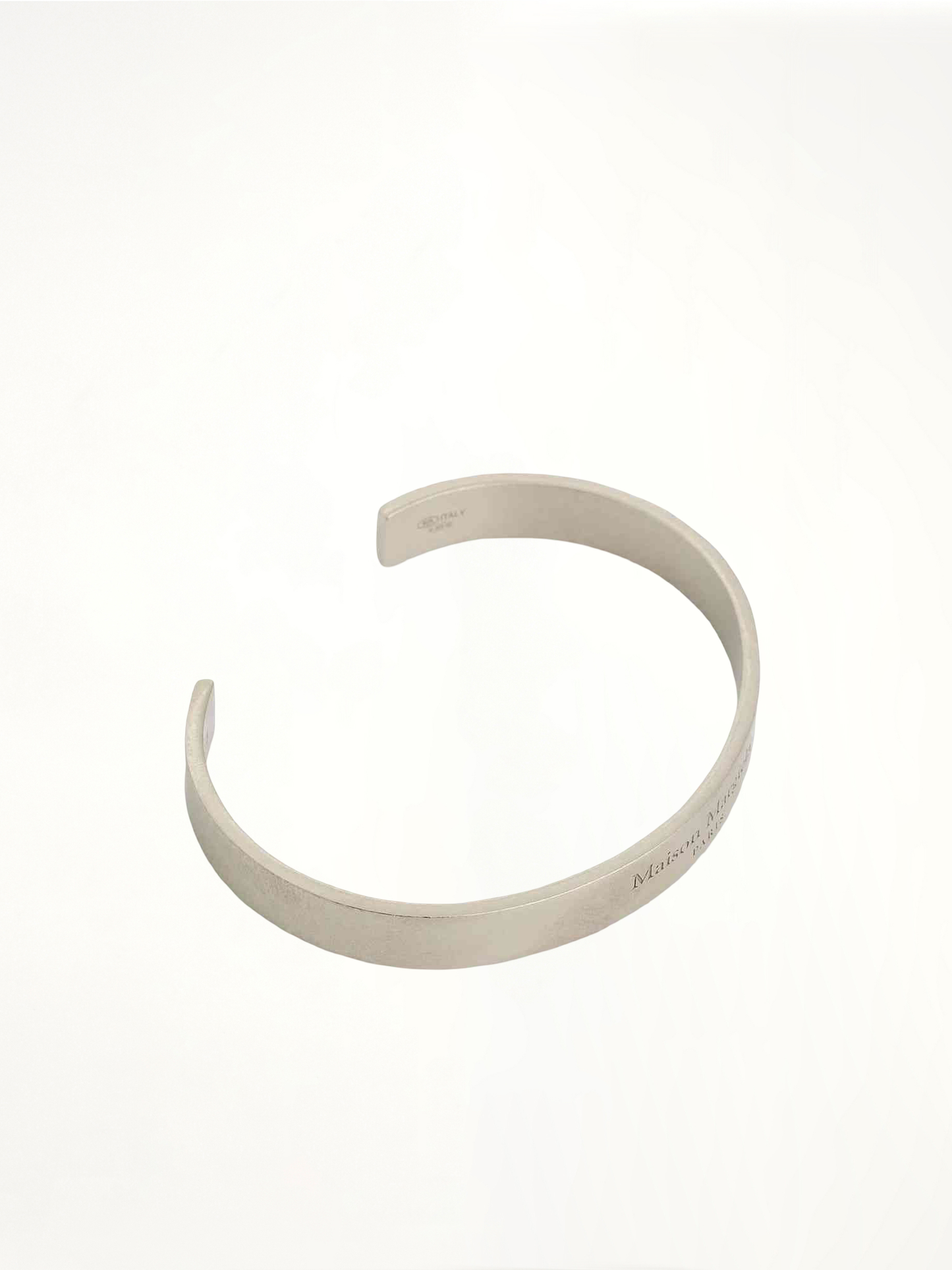 MAISON Large Margiela Logo Cuff Bracelet (Silver)