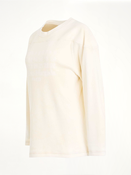 MAISON MARGIELA Rib Cotton Logo Sweatshirt (White)