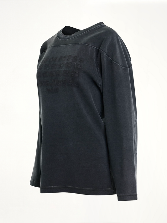 MAISON MARGIELA Rib Cotton Logo Sweatshirt (Black)