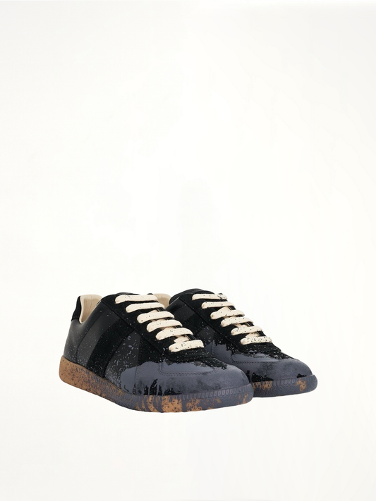 MAISON MARGIELA Replica Paint Splatter Sneaker (Black)