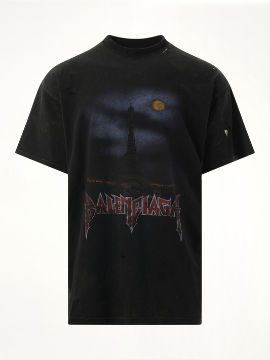 BALENCIAGA Paris Moon Oversized T-Shirt (Black)