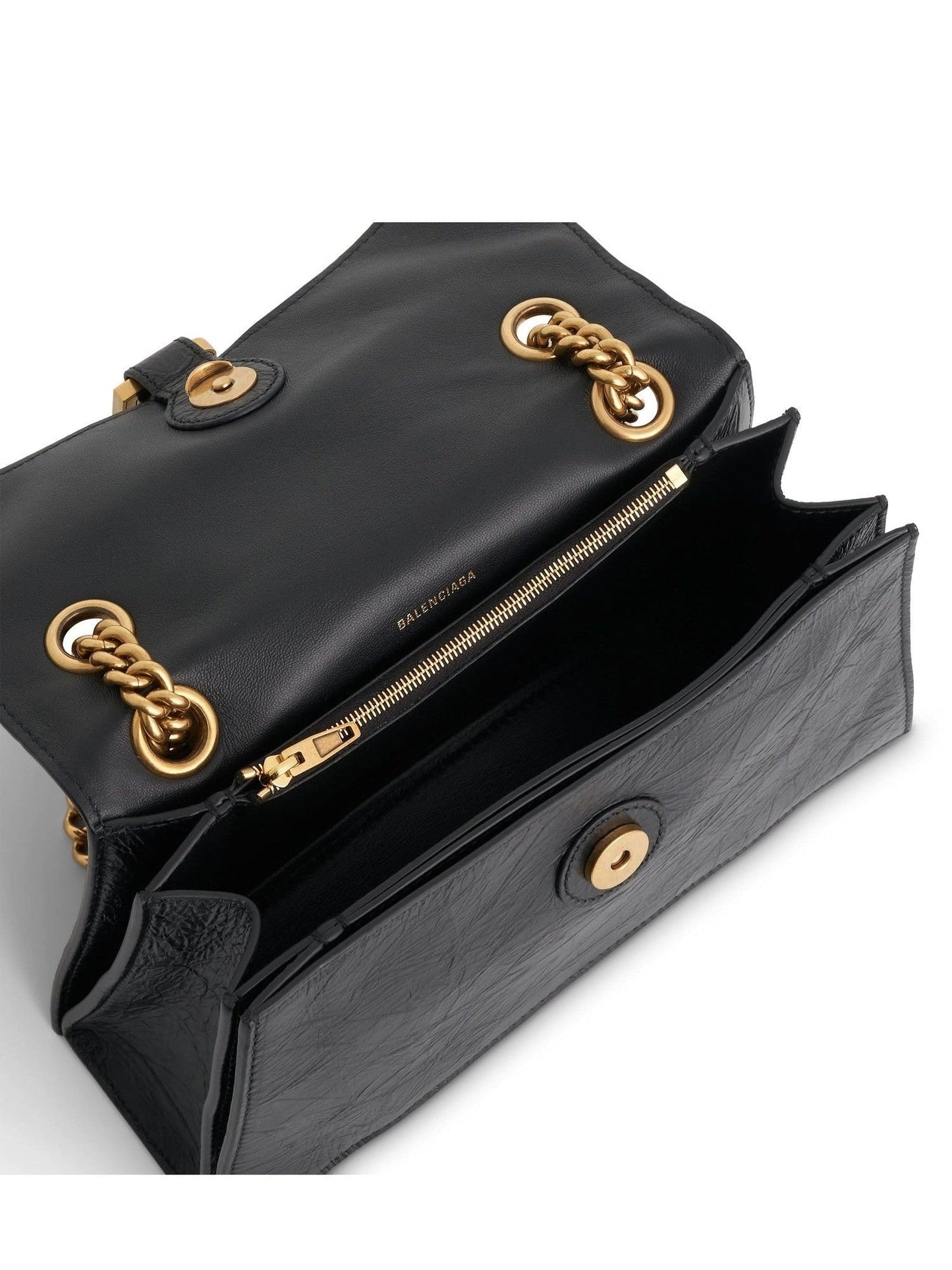 BALENCIAGA Crush Small Chain Bag (Black)