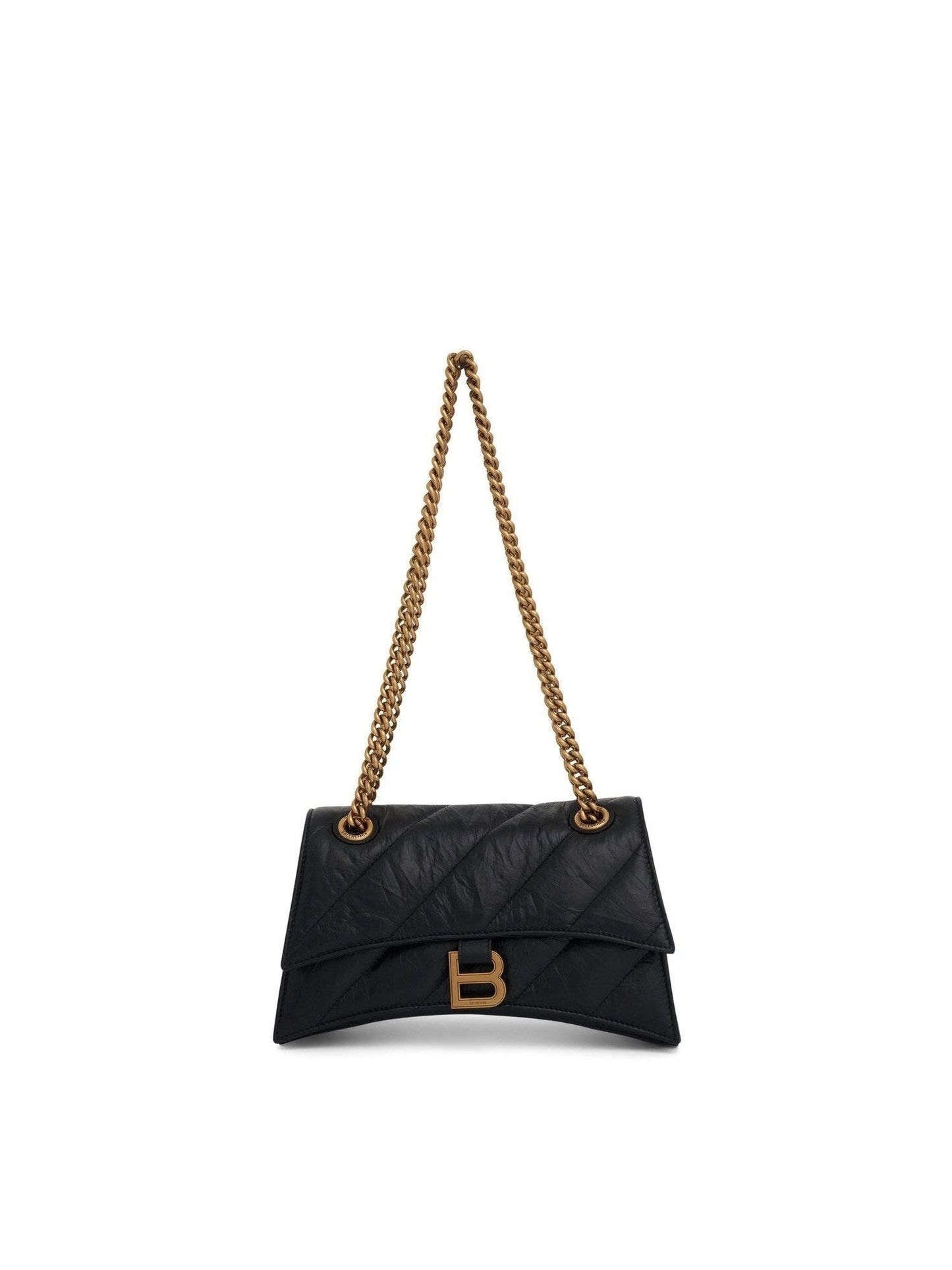 BALENCIAGA Crush Small Chain Quilted Bag (Black)