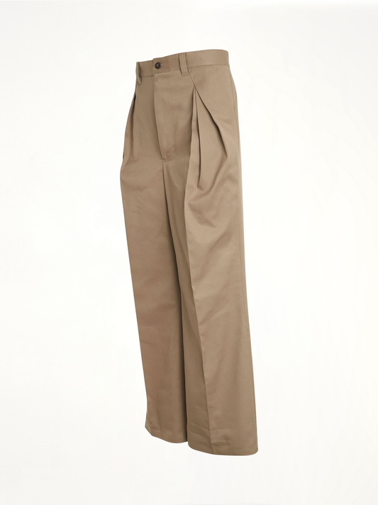 MAISON MARGIELA Pleat Details Pants (Beige)