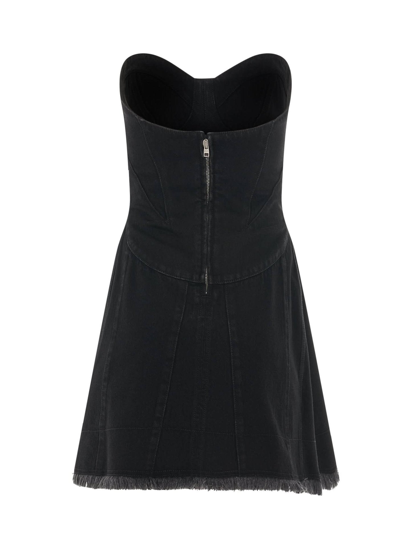 ALEXANDER MCQUEEN Mini Bustier Denim Dress (Black)