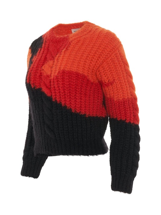 ALEXANDER MCQUEEN Multicolour Mohair Crewneck Sweater (Orange)