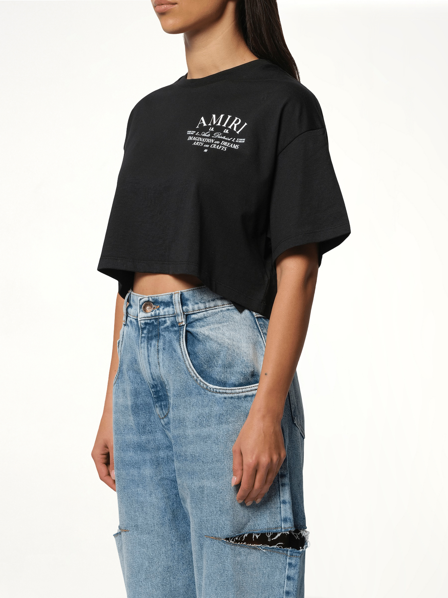 AMIRI Arts District Cropped T-Shirt (Black)