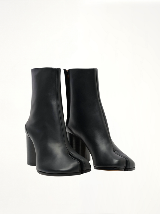 MAISON MARGIELA Tabi Leather Boots 8cm Heel (Black)