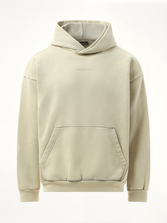 BALENCIAGA Back Embroidered Medium Fit Hoodie (Grey)